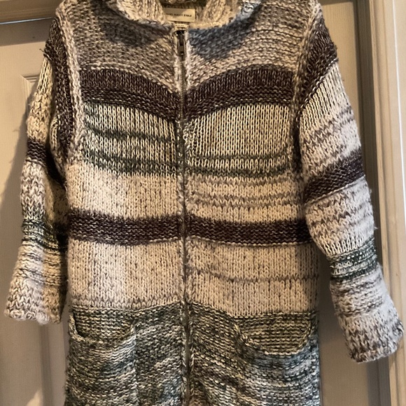 Isabel Marant Etoile Persan Cardigan Zip Up Ivory Thick Hooded Sweater Sz EU 38 - Picture 5 of 13